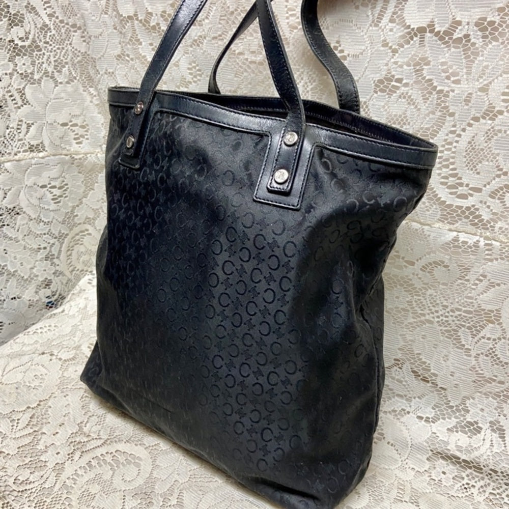 Celine, Nylon-Leather Trim Handbag 12in x 10in x 4in