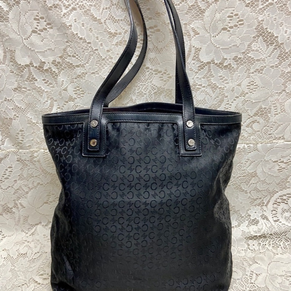 Celine, Nylon-Leather Trim Handbag 12in x 10in x 4in