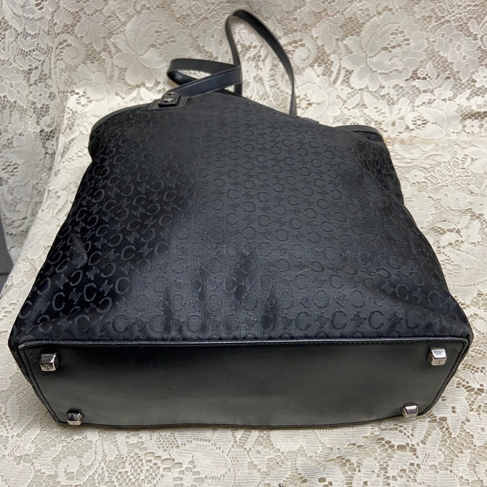Celine, Nylon-Leather Trim Handbag 12in x 10in x 4in