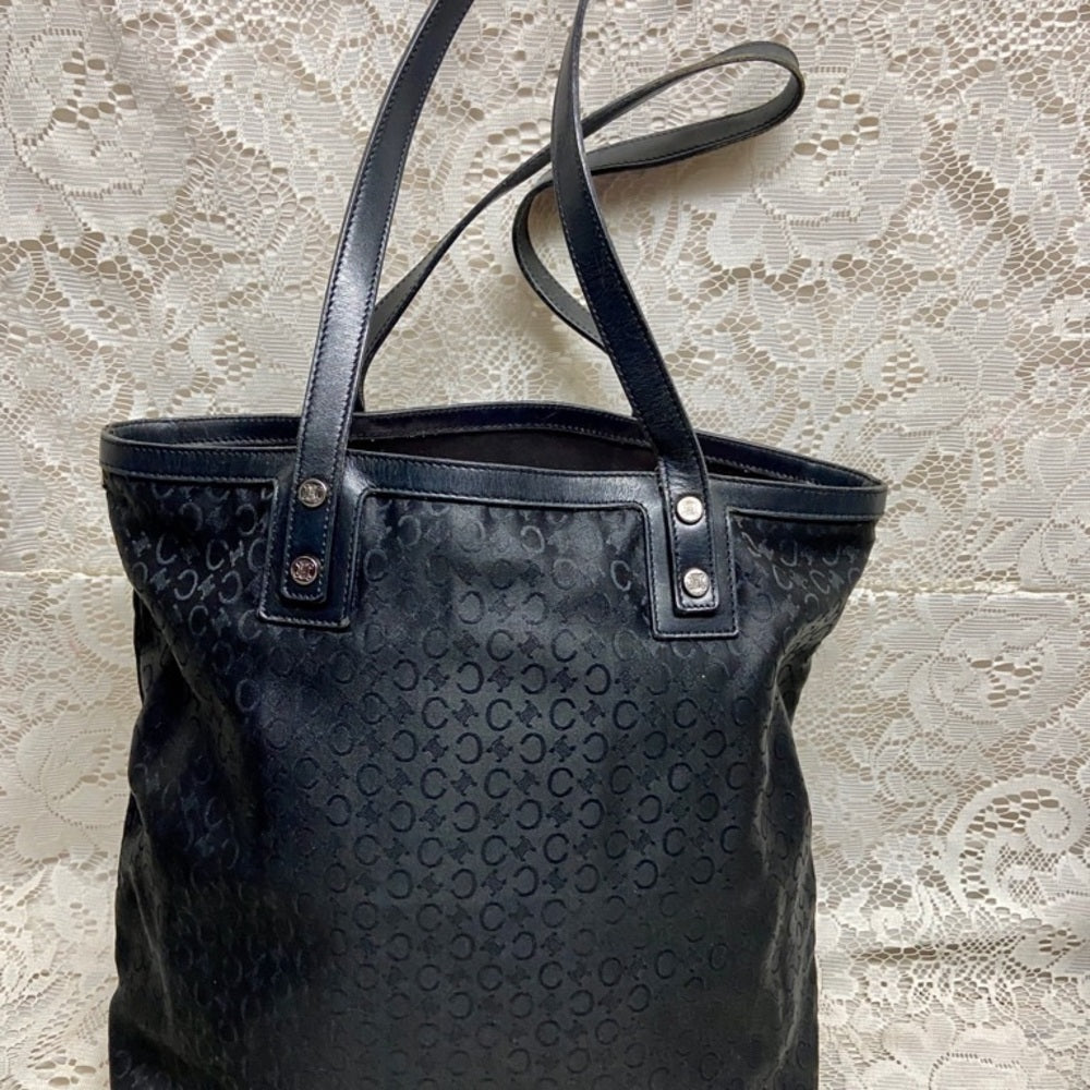 Celine, Nylon-Leather Trim Handbag 12in x 10in x 4in
