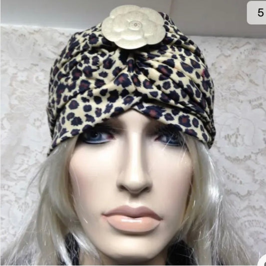 Fabulous Leopard Cloche, Turban, Flapper Style Hat