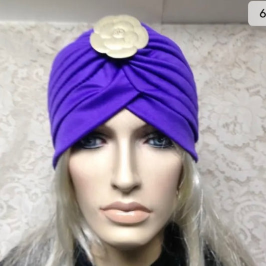Fabulous Purple Cloche, Turban, Flapper Style Hat