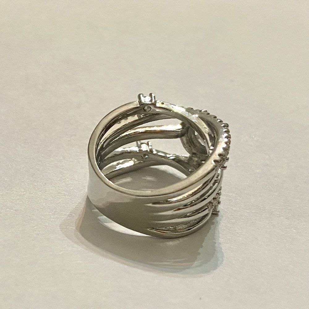 Faux Diamonds- Cubic Zirconia 925 Silver Filled Ring