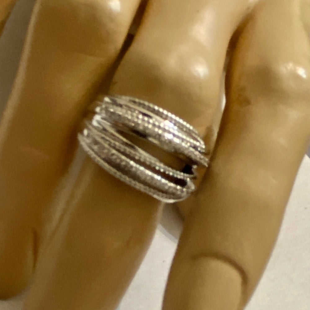 Infinity Faux Diamonds-Cubic Zirconia 925 Silver Filled Ring