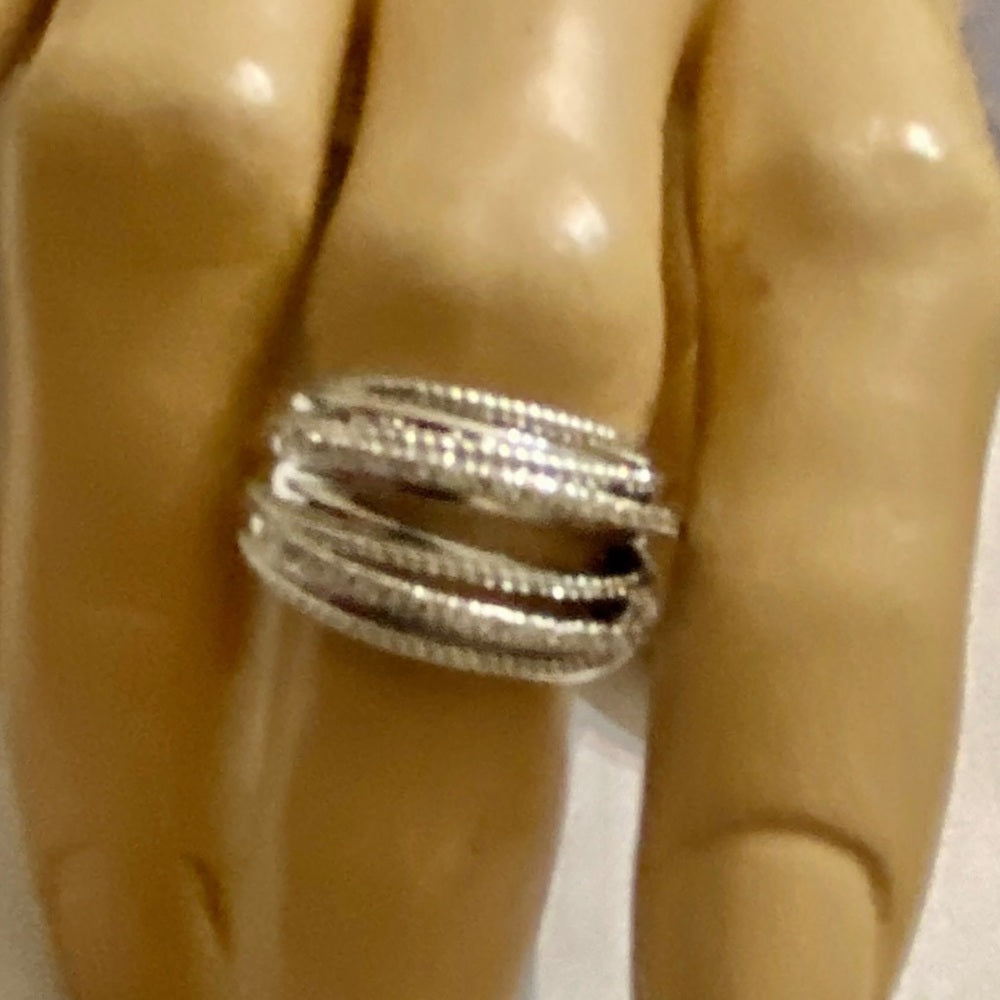 Infinity Faux Diamonds-Cubic Zirconia 925 Silver Filled Ring