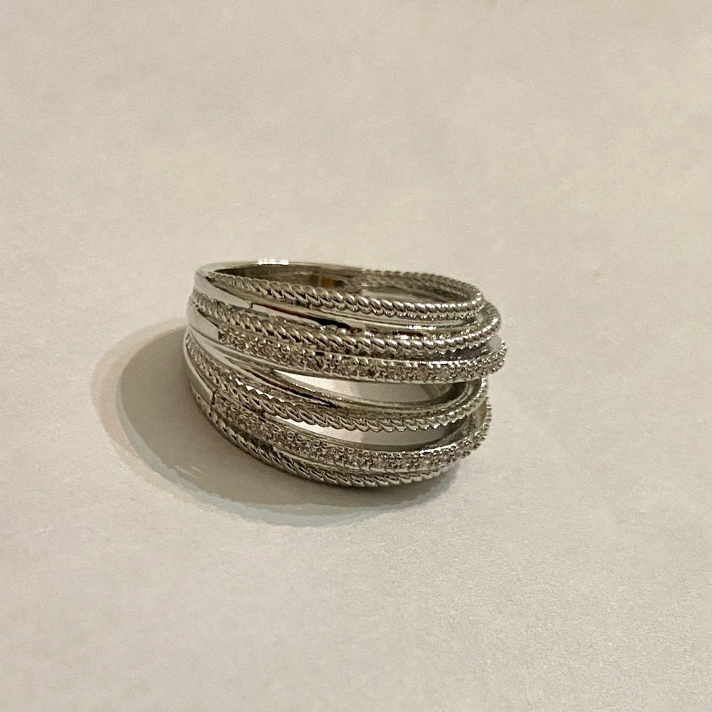 Infinity Faux Diamonds-Cubic Zirconia 925 Silver Filled Ring