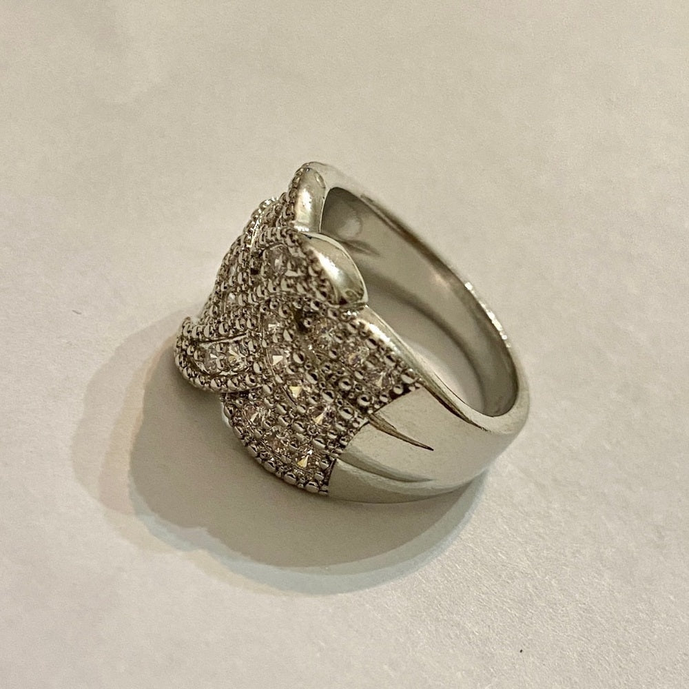 Faux Diamonds Cubic Zirconia 925 Silver Filled Ring