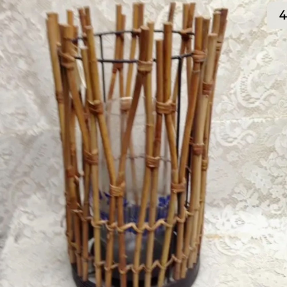 Large, Wicker Candle, Umbrella or Flower Stand 16in H x 9in D