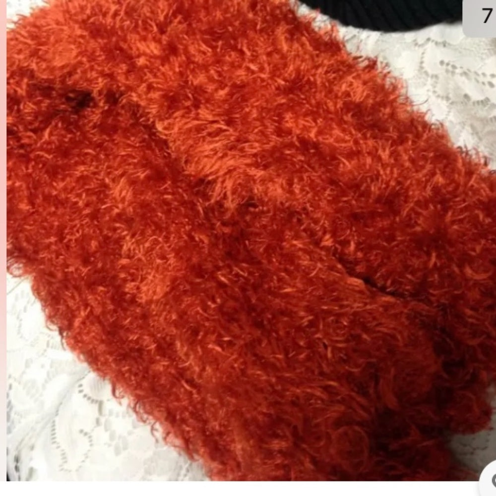Stunning,  Fits All Orange Knitted Hat and Scarf Set