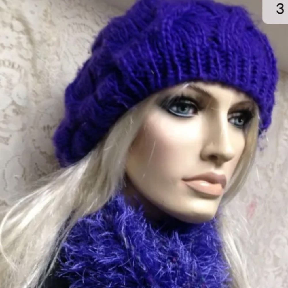 Beautiful, Fits All, Aerospostale Purple Knitted Hat and Matching Scarf Set