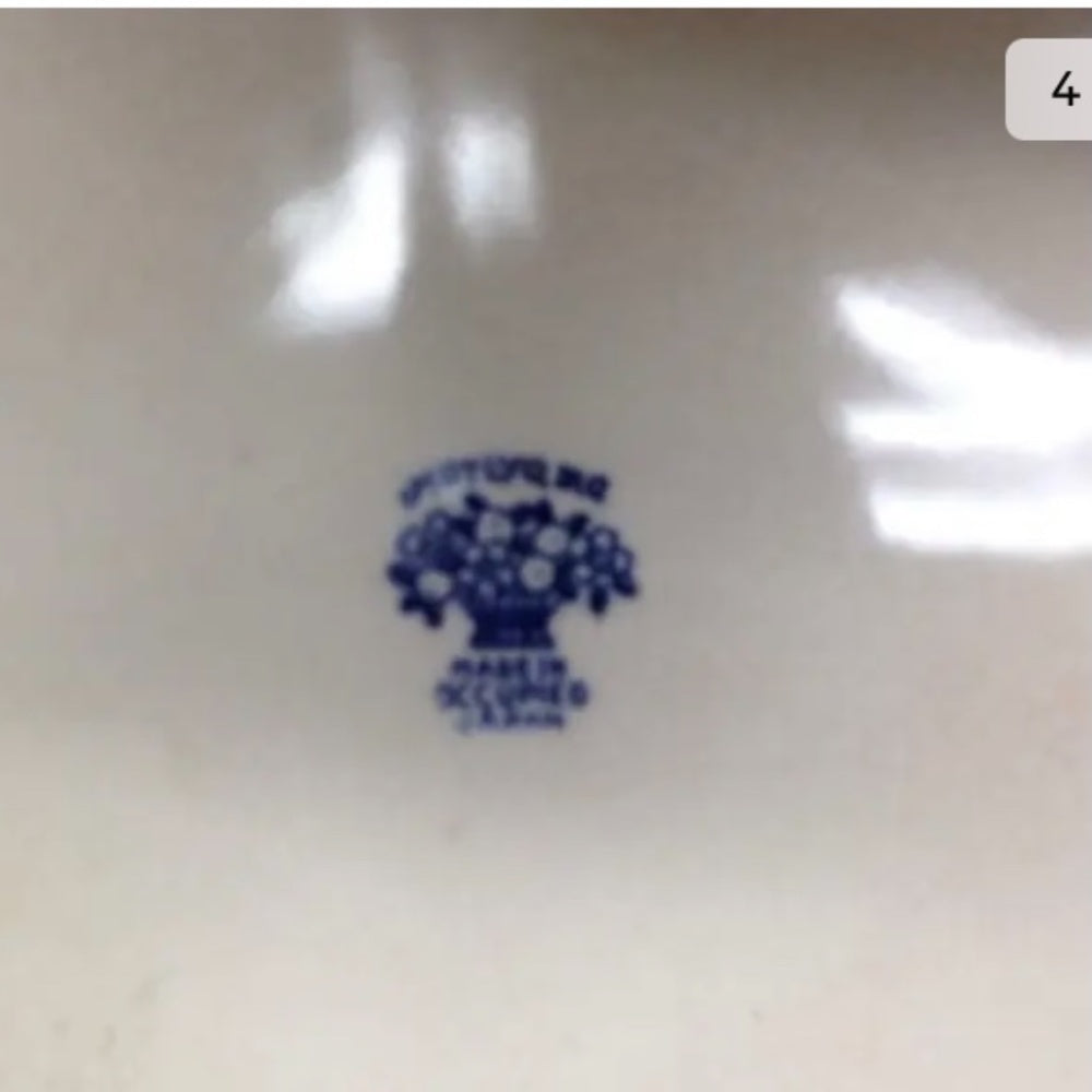 Vintage, Moriyama Occupied Japan, Blue Willow, Grill Plate