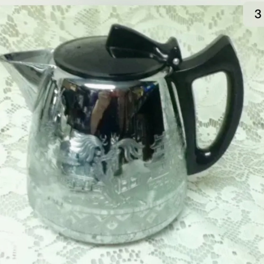Vintage, Rare, England, Willoware, Swan Brand, 5-pc Chrome Coffee and Tea Set