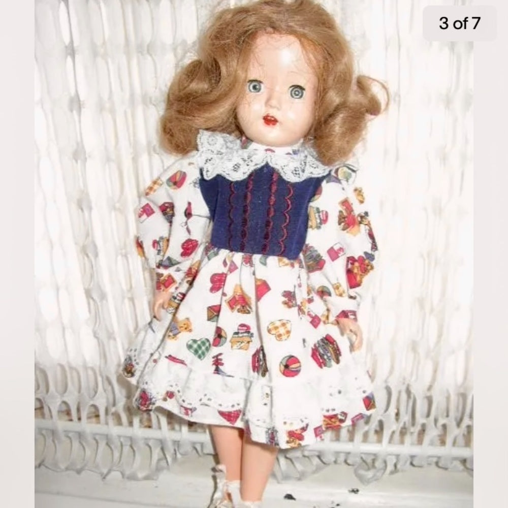 Vintage, 13-14in Cindy or Roberta Composition-Plastic Doll
