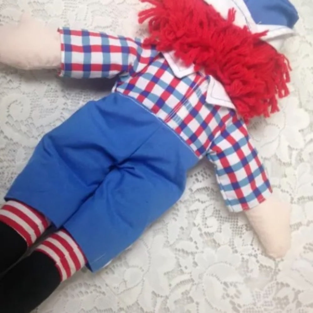 Vintage, Pair of 16in Raggedy Ann and Andy Dolls