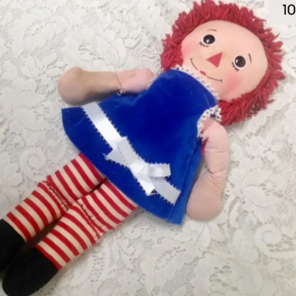 Vintage, Pair of 16in Raggedy Ann and Andy Dolls
