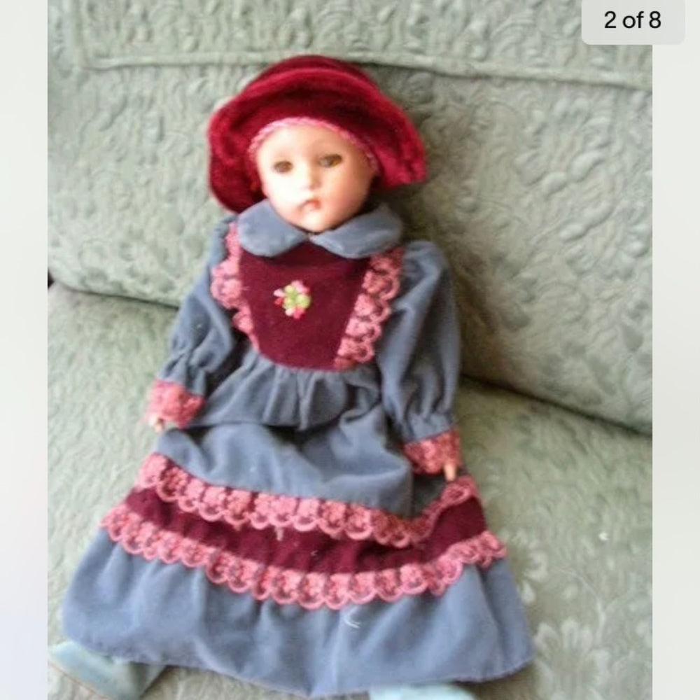 Vintage, Effanbee Suzanne Composition Doll in Velvet Gown