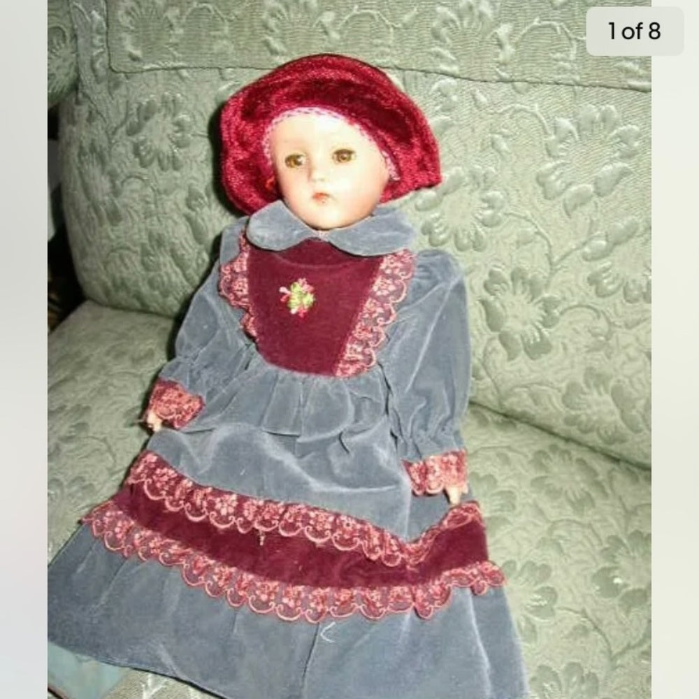 Vintage, Effanbee Suzanne Composition Doll in Velvet Gown