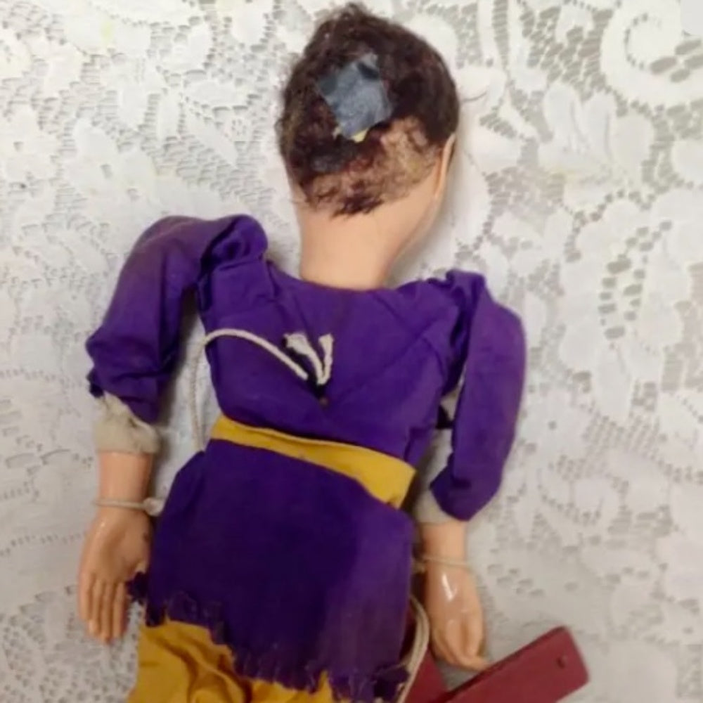 Vintage, Hazelles, 14in Man Plastic- Wooden Marionette Doll