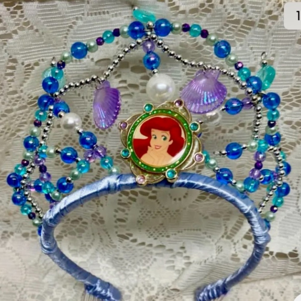 Vintage, Disney Princess Ariel Blue Headband Crown Tiara