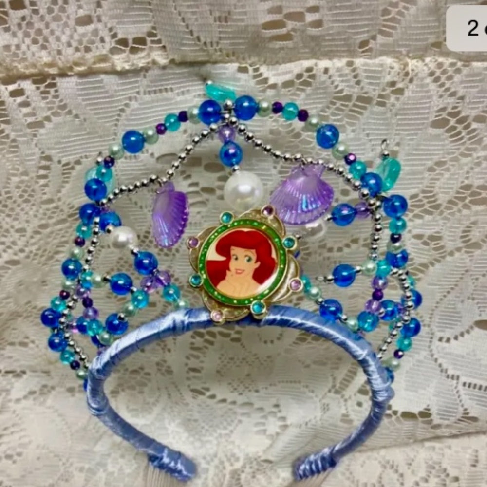 Vintage, Disney Princess Ariel Blue Headband Crown Tiara