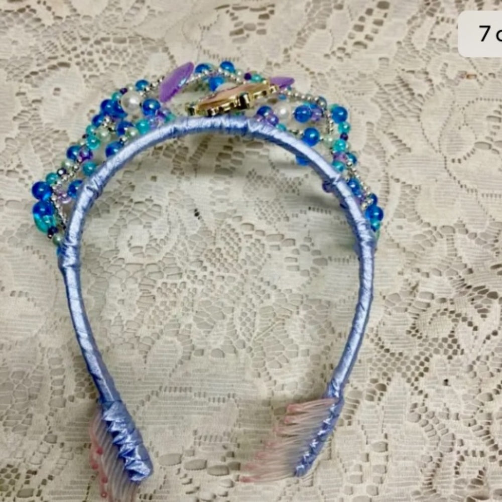 Vintage, Disney Princess Ariel Blue Headband Crown Tiara