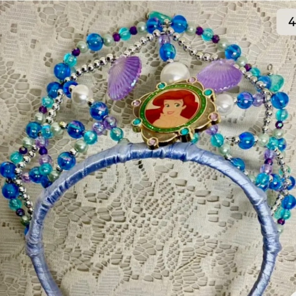 Vintage, Disney Princess Ariel Blue Headband Crown Tiara