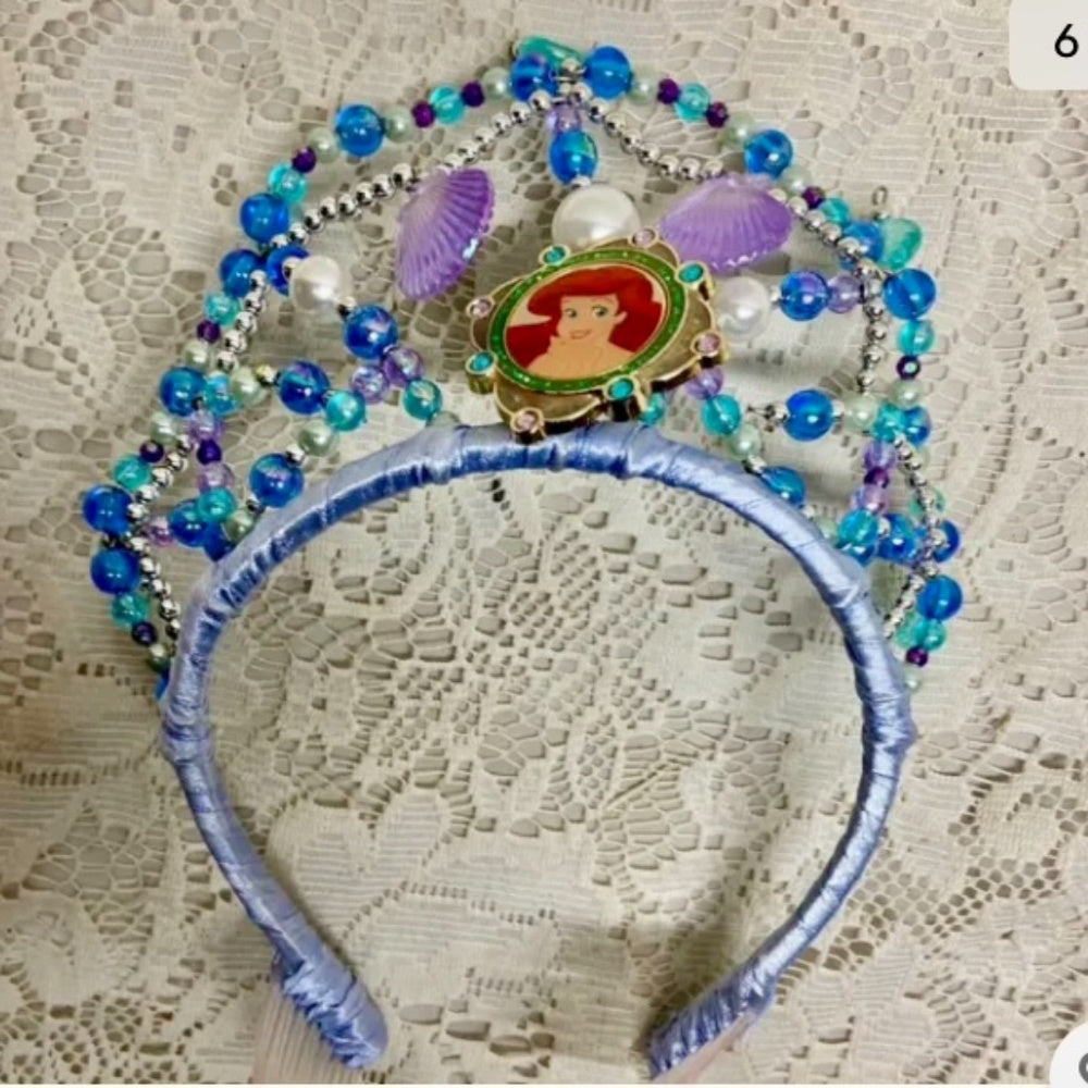 Vintage, Disney Princess Ariel Blue Headband Crown Tiara