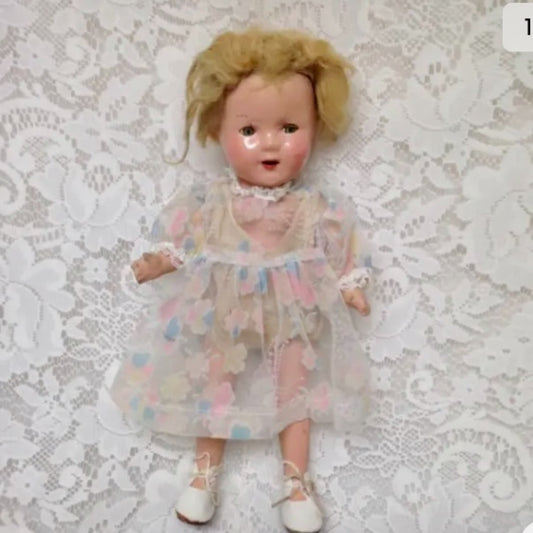 Vintage, 13in Shirley Temple Proto-Type Composition Doll