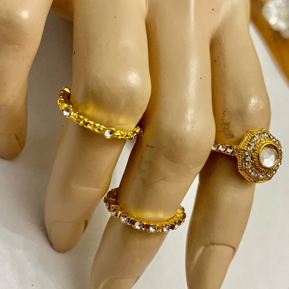3pc Cubic Zirconia Goldplated Rings