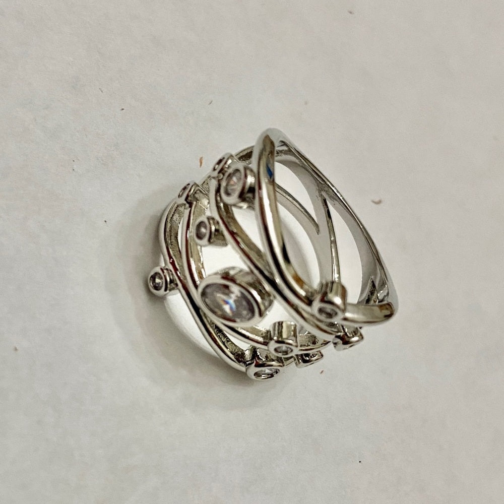 Faux Diamonds- Cubic Zirconia 925 Silver Filled Ring