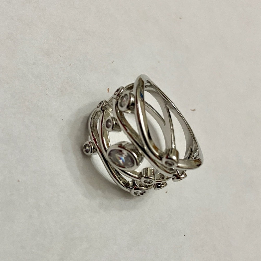 Faux Diamonds- Cubic Zirconia 925 Silver Filled Ring