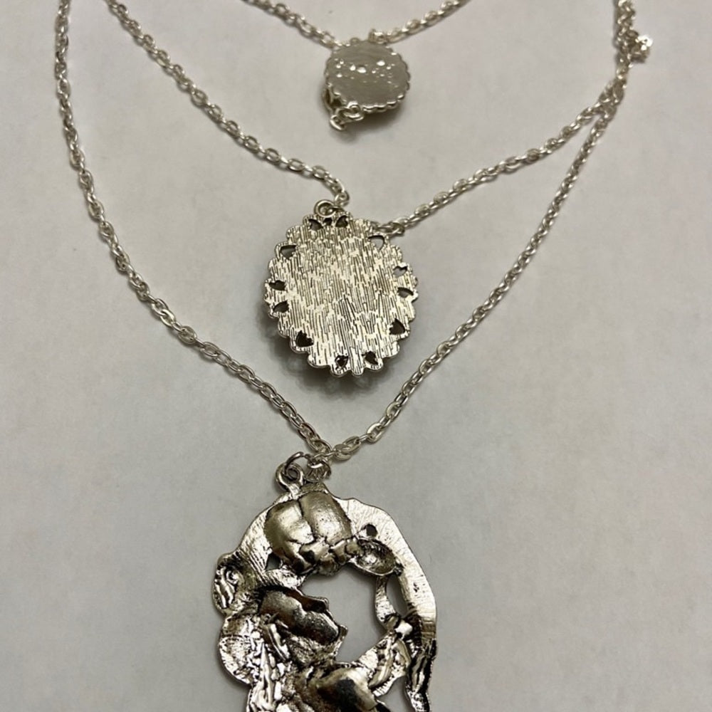 Stunning, French Art Nouveau  3 strands  Pendant Necklace