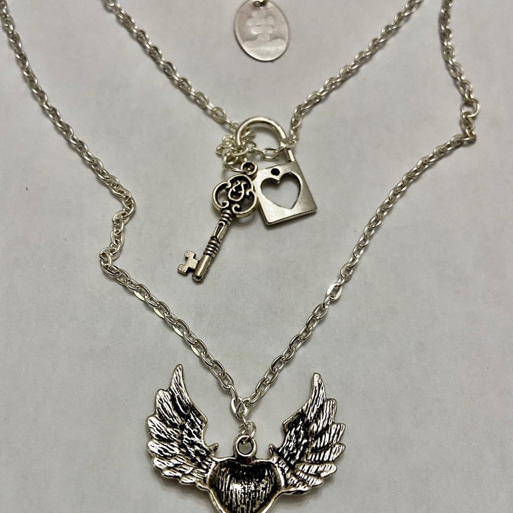 Romantic, To Love and To Cherish 3 Layers Pendant Necklace
