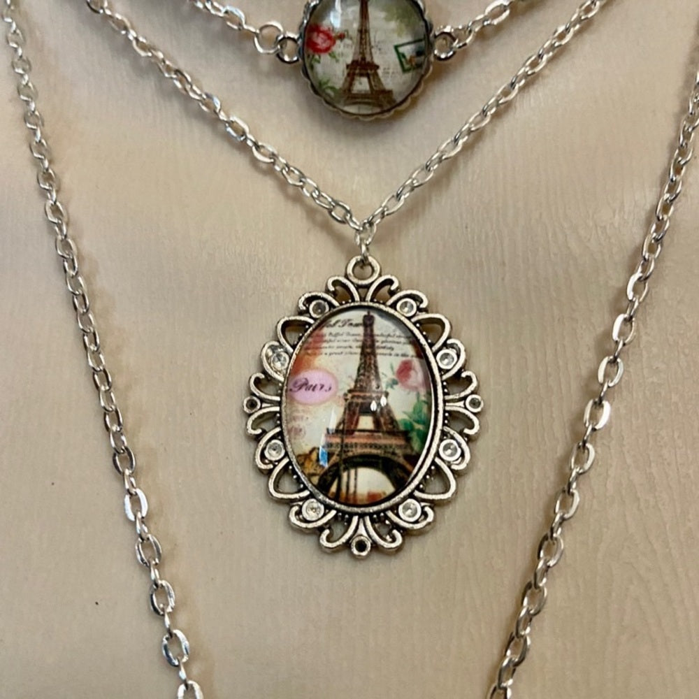 Stunning, French Art Nouveau  3 strands  Pendant Necklace