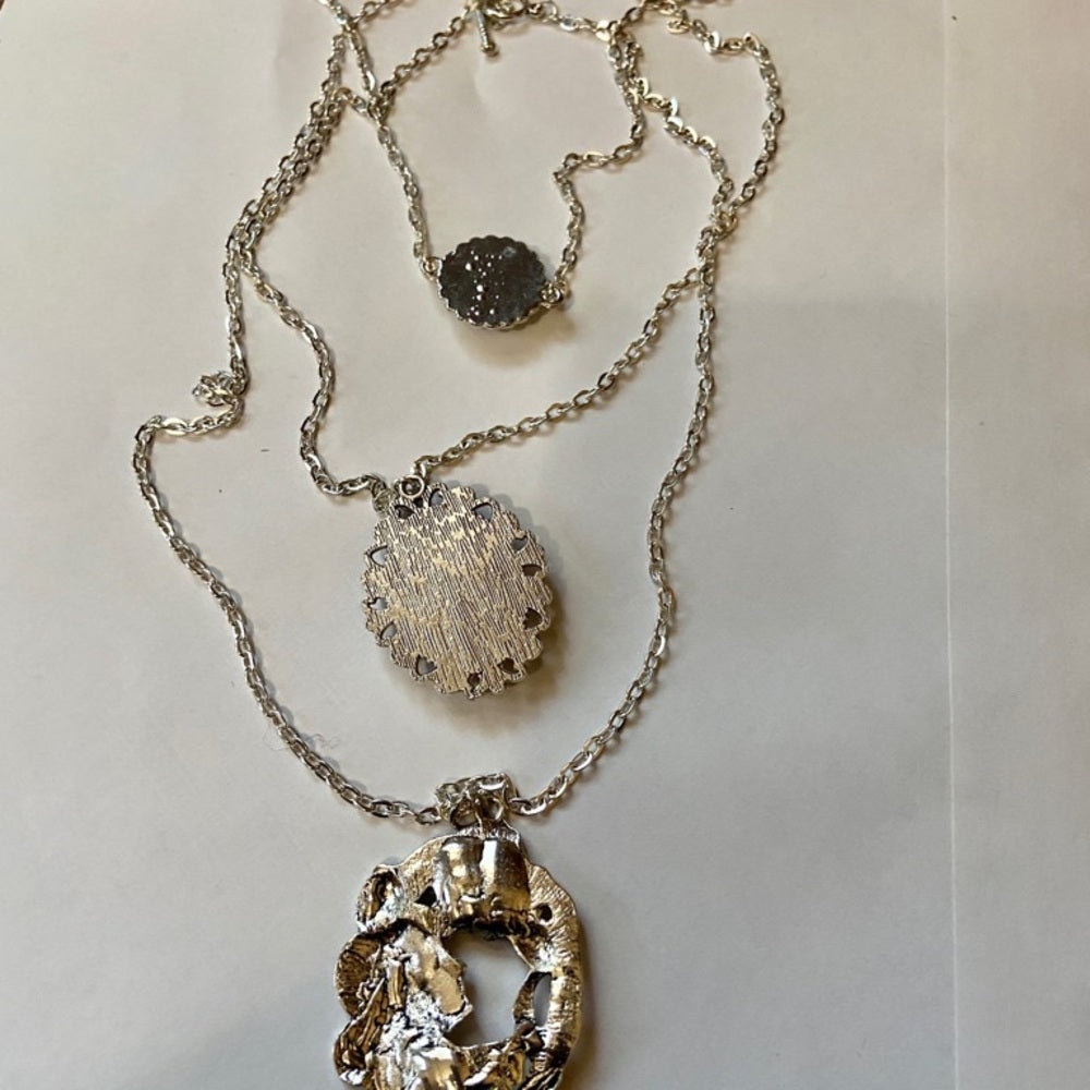 Stunning, French Art Nouveau  3 strands  Pendant Necklace