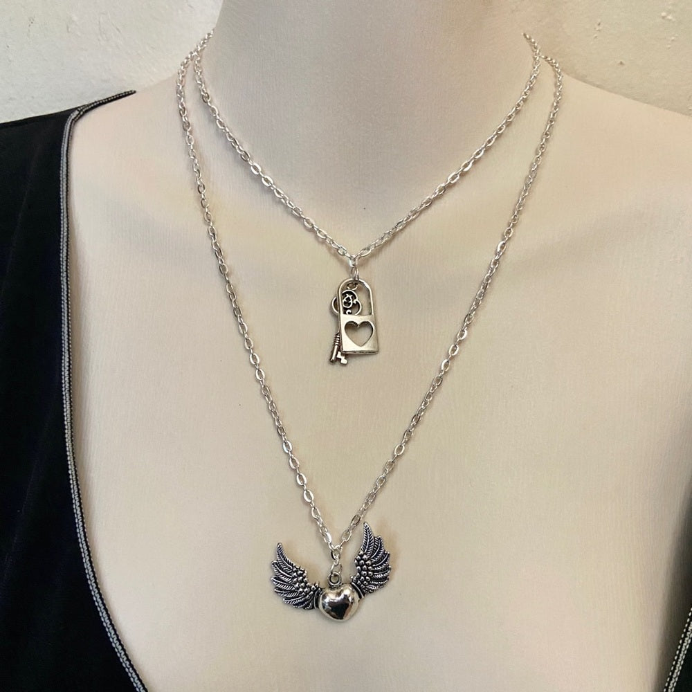 Romantic, To Love and To Cherish 3 Layers Pendant Necklace