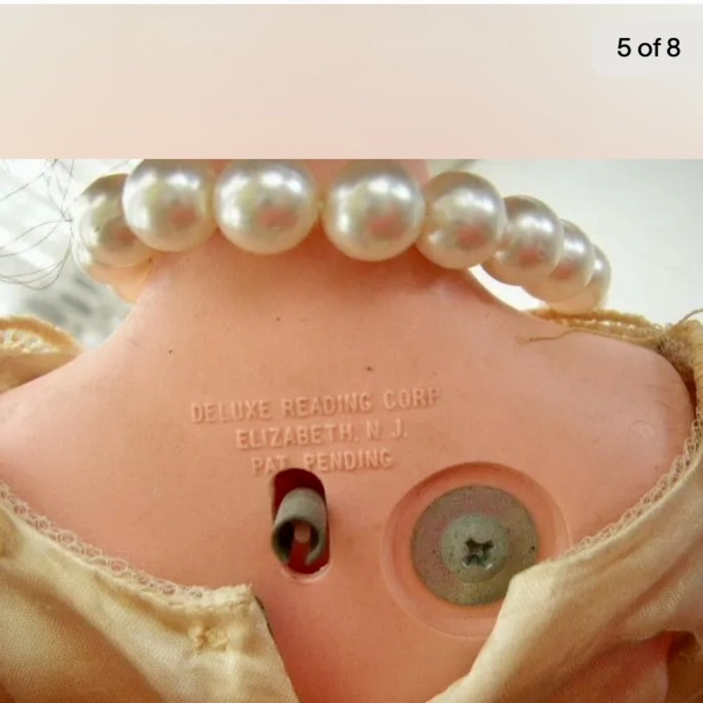 Vintage, 21” De Luxe Reading Doll in Bridal Gown