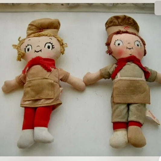 1960s, Knickerbocker Pair of Campbell Chefs Advertising Dolls