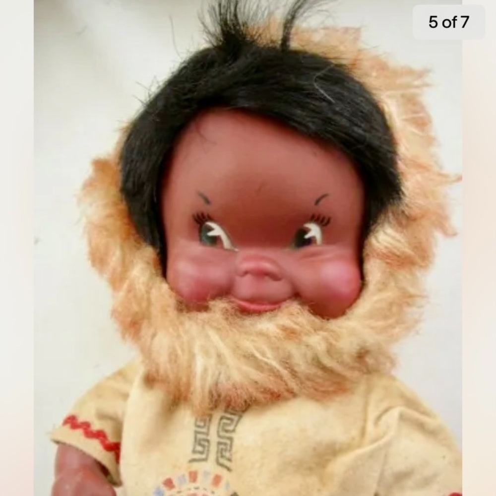 Vintage,  1960s Regal-Canada, Mother and Daughter Eskimo Dolls