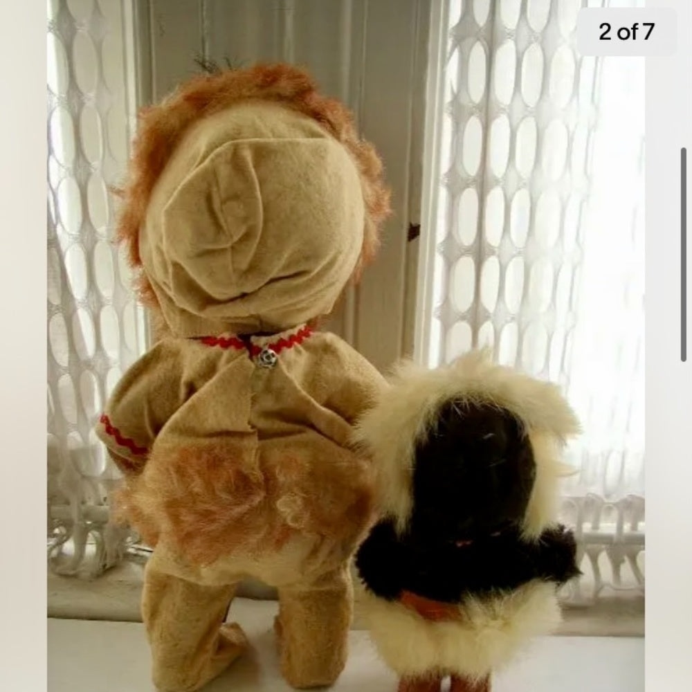 Vintage,  1960s Regal-Canada, Mother and Daughter Eskimo Dolls