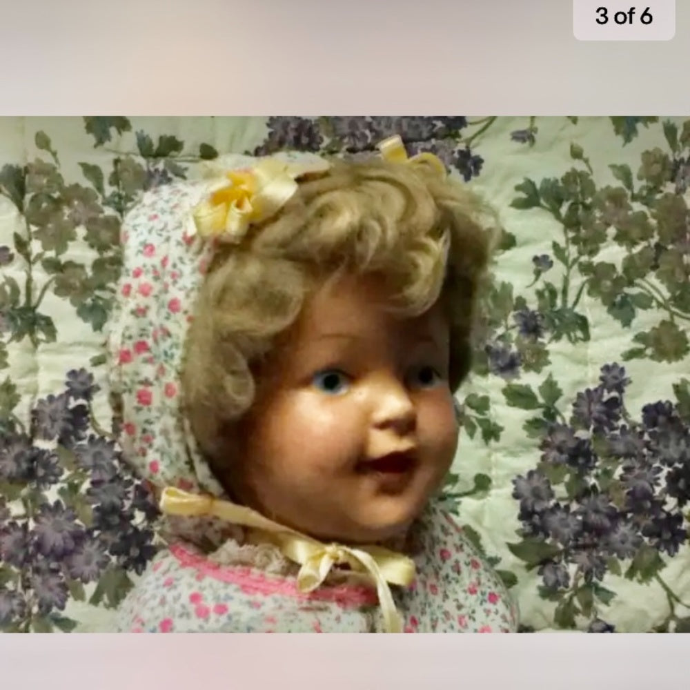 Antique, 18in, Painted Face Composition Doll (pmtt)  This is a beautiful 18-inch