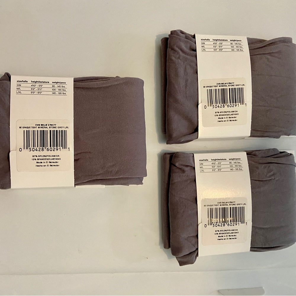 3 packs Hanes Silky Opaque Tights Mineral Stone Grey L-XL 5-6ft 140-195 …