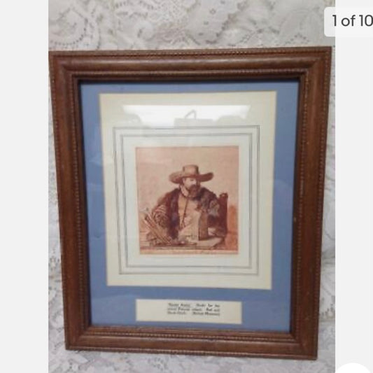 Antique (1906), Rembrandt Van Rijn, Rare Red Chalk Etching of The Preacher- 1640