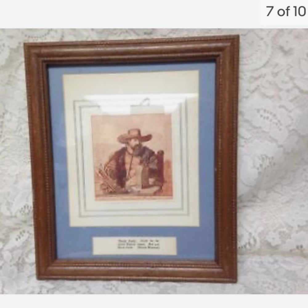 Antique (1906), Rembrandt Van Rijn, Rare Red Chalk Etching of The Preacher- 1640