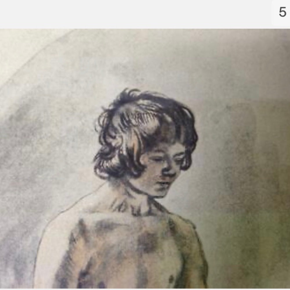 Antique (1906), Rembrandt Van Rijn, Rare etching of  A Young Man-Titus   This is