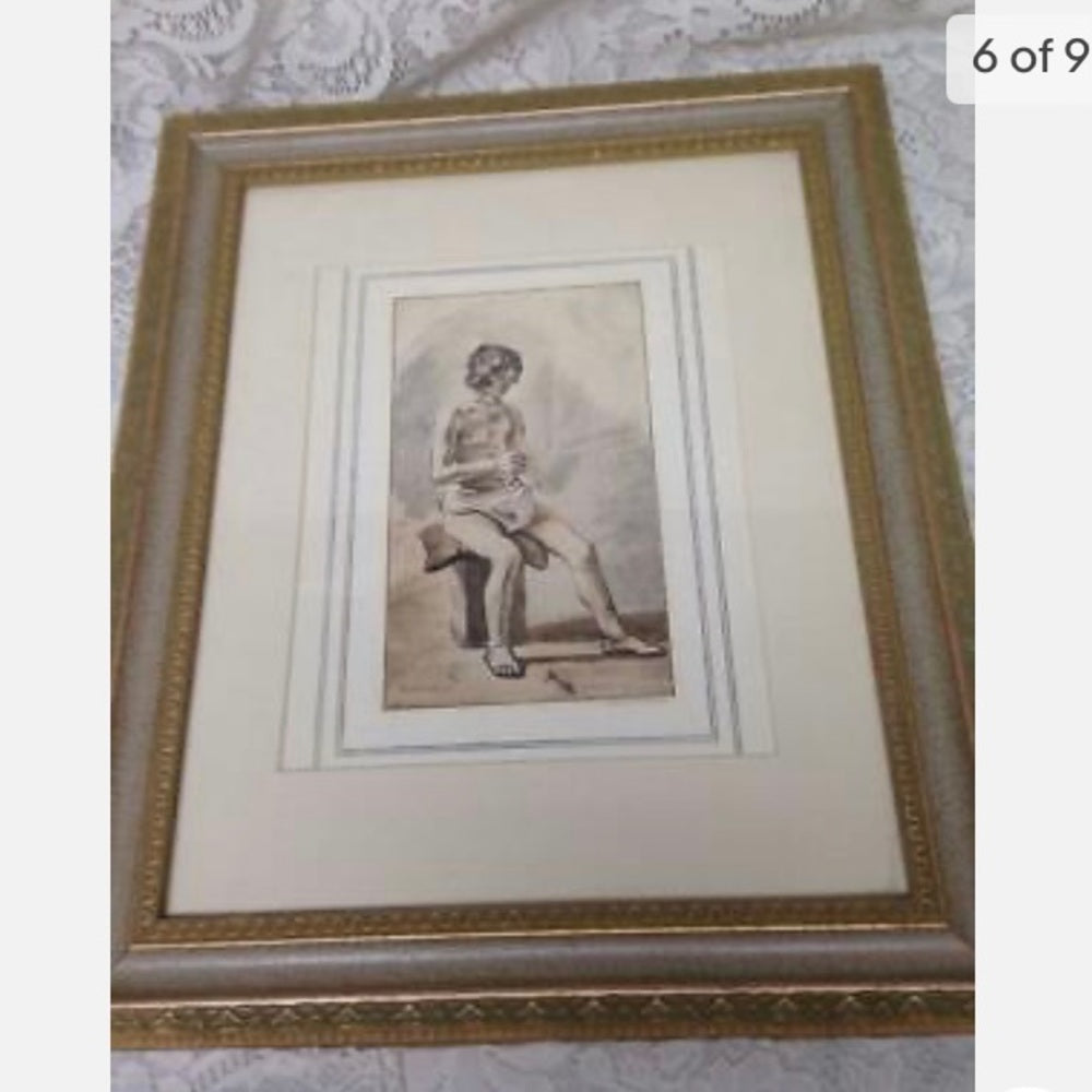 Antique (1906), Rembrandt Van Rijn, Rare etching of  A Young Man-Titus   This is