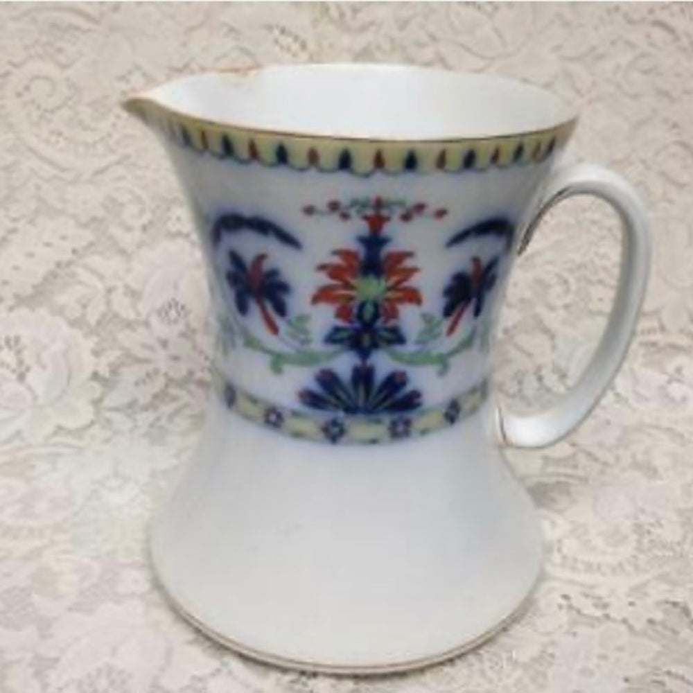 Antique, Rare, Bisto England, Flow Blue Floral, XL 16in Wash Bowl & 9.5in Pitc