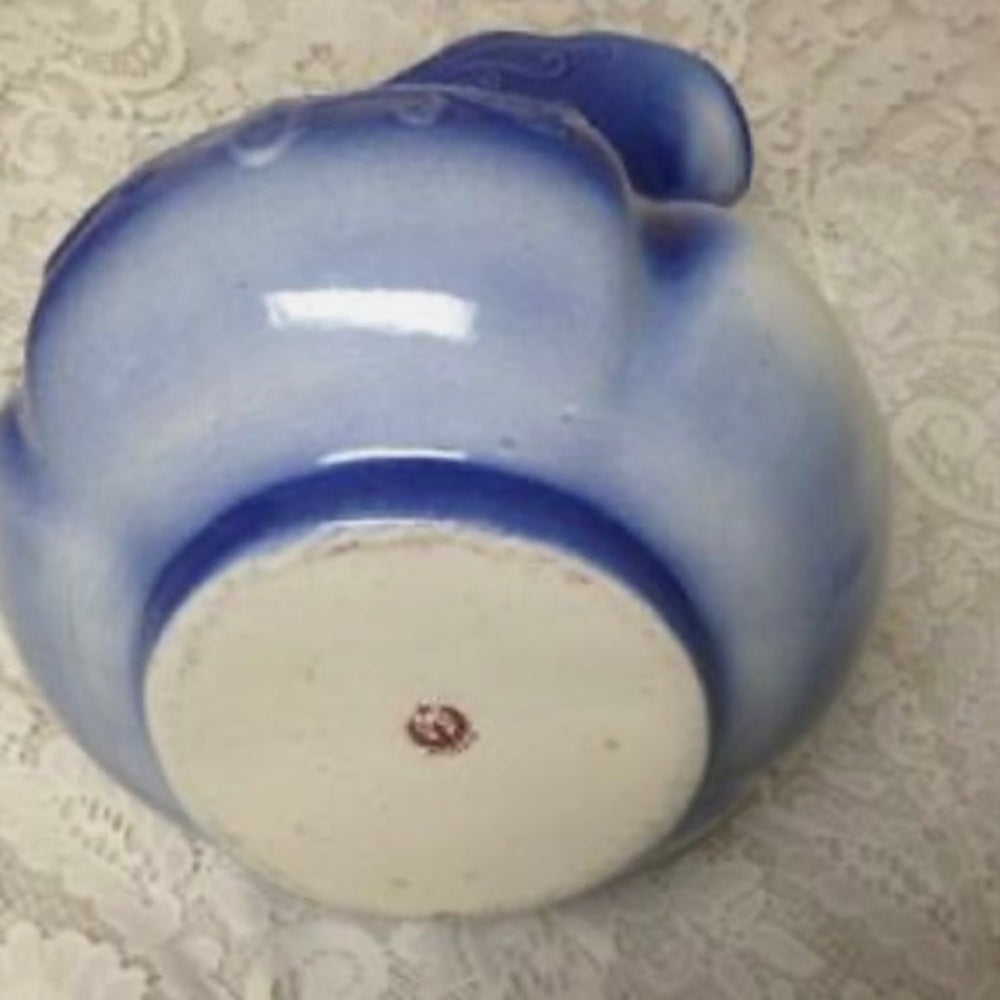 Vintage, Large, 12in H x 9in Flow Blue Floral Pitcher With 16in Washbowl
