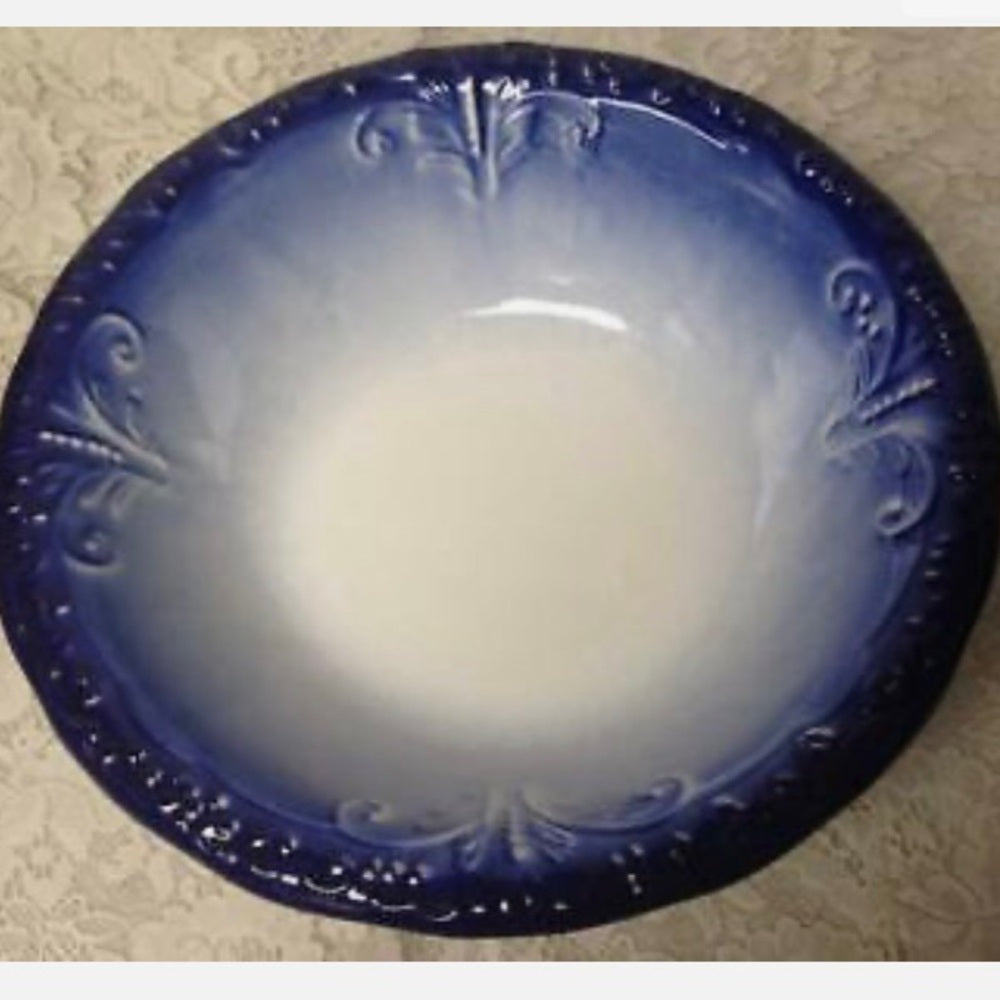 Vintage, Large, 12in H x 9in Flow Blue Floral Pitcher With 16in Washbowl