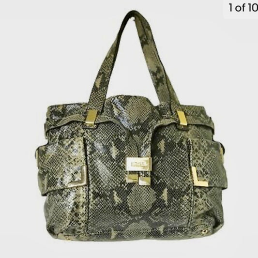 Michael Kors Faux Snakeskin Designer Satchel Hand Bag